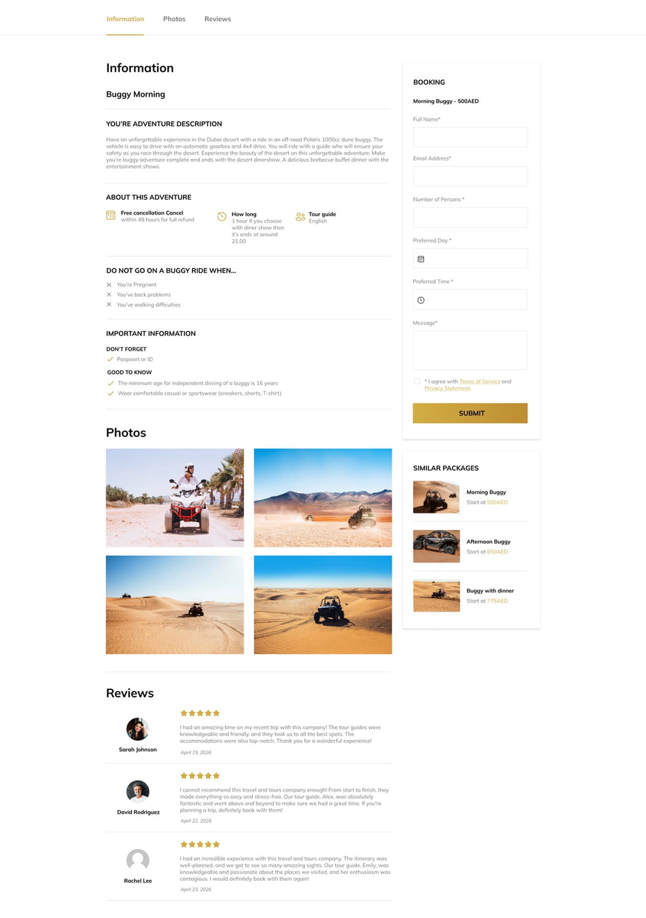 BNB Travel & Tour — booking detail