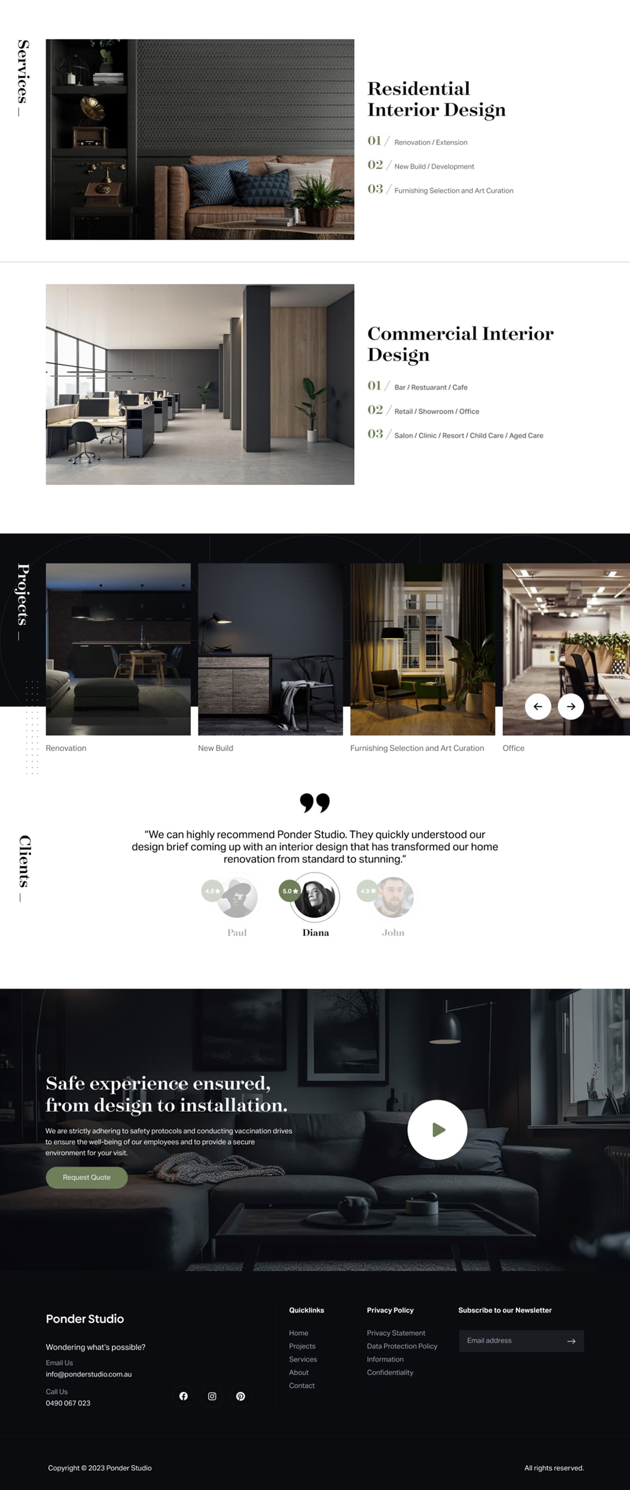 Ponder Studio — portfolio view