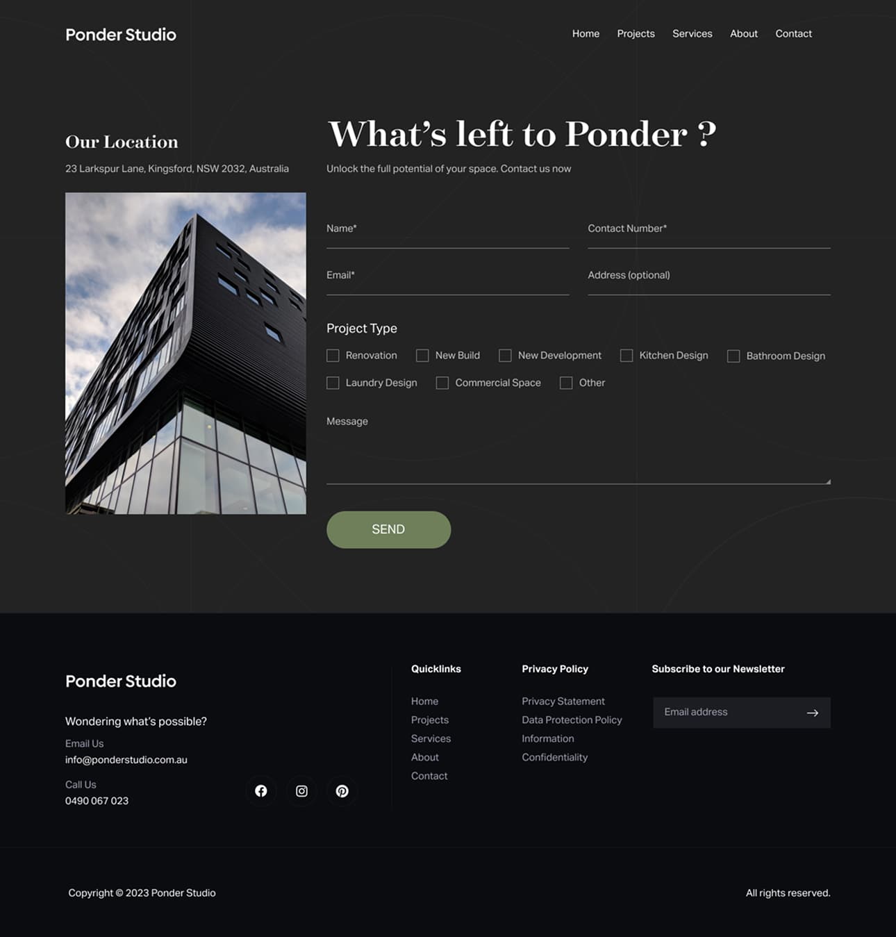 Ponder Studio — project detail
